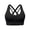 Black, variant on Zijinkuiwen Women's Seamless Wireless Crisscross Back Sports Bra with Stretch Ribbed Band for Yoga Workout Daily Wear,M