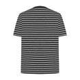 thumbnail image 5 of Rezuofi 2 Pcs Womens Short Puff Sleeve Tops Striped Color Block Summer T Shirt Trendy Casual Crew Neck Basic Tee, 5 of 6