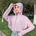 thumbnail image 1 of Ropa de protección solar de seda de hielo para mujer, talla grande, ala con protección UV, para montar a caballo, para mujer, con capucha, fina, transpirable, 1 of 4