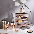 thumbnail image 4 of Sorbus Acrylic Cosmetic Makeup and Jewelry Storage Case Display with Spacious Design and Two Small Drawers, Pink, 4 of 8