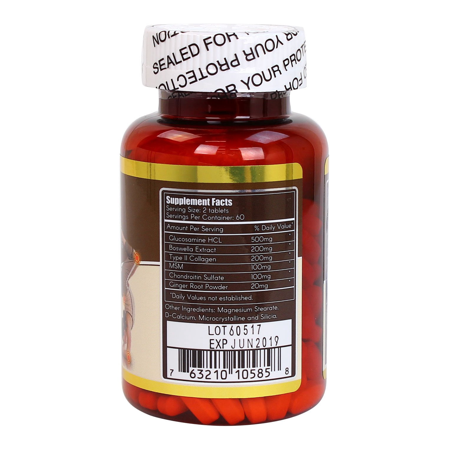 WooHoo Natural JOINT FLEX Glucosamine Chondroitin MSM Boswellia Collagen 120 CT
