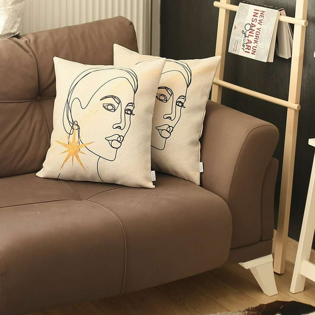 homeroots Décor 392821 Ensemble de 2 Housses d'Oreiller d'Art Imprimé Blanc