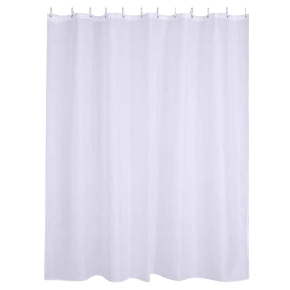 XIANXIAN Extra Long 72x86 Inch Shower Curtain, Fabric Waffle Weave Decor Bath Curtain with Hooks, Weighted Hem, Heavy Weight, Water Repellent, White