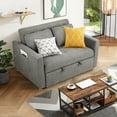thumbnail image 6 of SEJOV Pull Out Sofa Bed 2 Seater Loveseats, Convertible Linen Sleeper Sofa Bed for Small Space with Adjsutable Backrest & Spring Support, Dark Gray, 6 of 8
