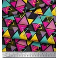 thumbnail image 2 of Soimoi Black Rayon Fabric Triangle Art Geometric Decor Fabric Printed Yard 56 Inch Wide, 2 of 3