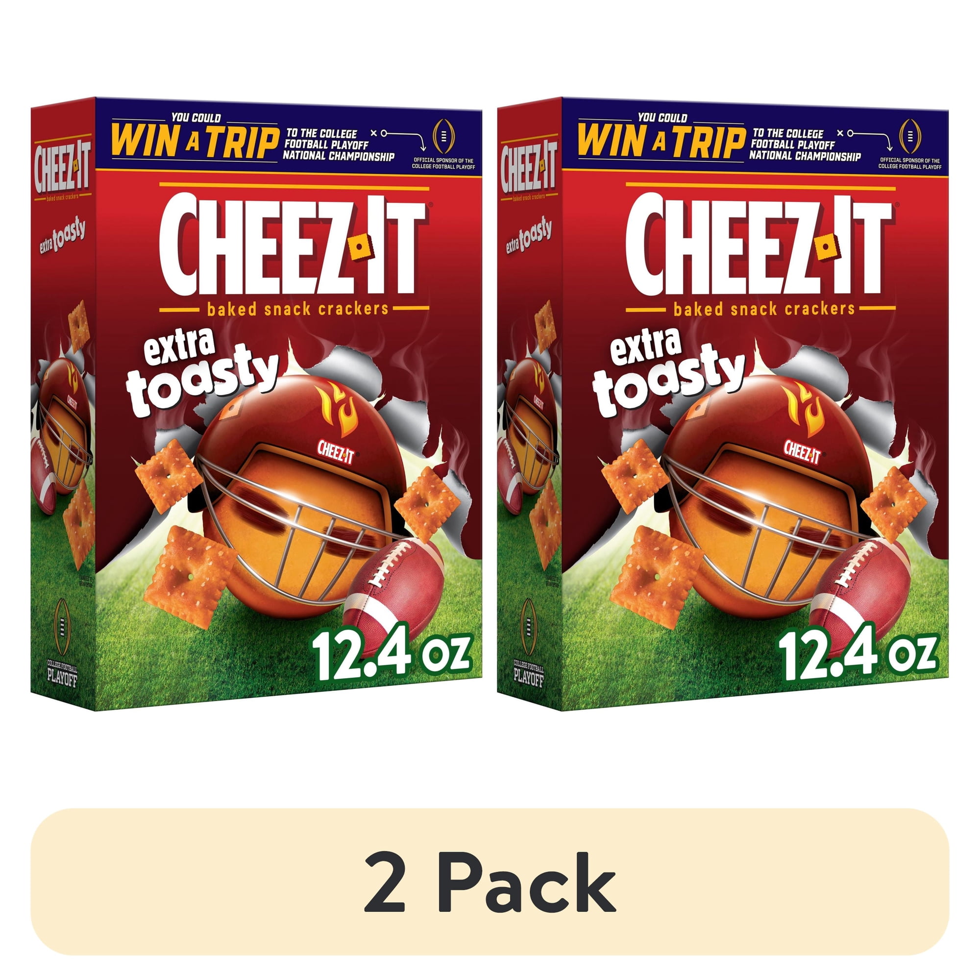 (2 pack) Cheez-It Extra Toasty Baked Snack Crackers, Baked Snack Crackers, 12.4 oz