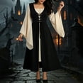 thumbnail image 2 of Womens Renaissance Costume Dress Medieval Pirate Peasant Corset Dresses Bell Sleeve A-Line Maxi Dresses, 2 of 7