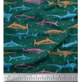 thumbnail image 1 of Soimoi Viscose Chiffon Fabric Bubbles & Fish Ocean Print Fabric by Yard 42 Inch Wide, 1 of 2