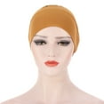 thumbnail image 4 of SPRING PARK Women Muslim Solid Color Soft Elastic Bandanna Turban Cap Head Scarf Cover Hat Headdress, 4 of 7