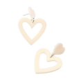 thumbnail image 1 of 1 Pair Hollow-out Love Heart Dangle Earrings Women Girls Fashion Candy-Colored Acrylic Earrings Lightweight Double Heart Drop Earrings Valentine's, 1 of 4