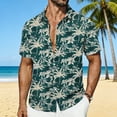 thumbnail image 1 of Ceisia Men's Loose Fit Casual Short Sleeve Button Down Shirt with Tropical Print for Beach Vacation and Daily Wear Army Green M Gifts, 1 of 7