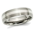 thumbnail image 1 of Bague Alliance pour Homme en Titane Satin 6 mm à Ajustement Confortable avec Incrustation en Argent Sterling, 1 of 6