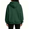 thumbnail image 4 of Hoodies for Women Oversized Trendy Fall Sweatshirt Pullover Fleece Long Sleeve Sweaters Winter Outfits Y2k Clothes Dark Green L, 4 of 6