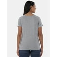 thumbnail image 3 of Time and Tru Women's Cotton V-Neck Tee with Short Sleeves, Sizes XS-XXXL, 3 of 5