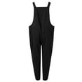 thumbnail image 6 of EHQJNJ Womens Romper Pantsuit Sleeveless Overalls Jumpsuit Casual Solid Summer Bib Pants Bottons Jumpsuit Romper with Button Pockets Black Rompers for Women Long Sleeve Shorts, 6 of 6
