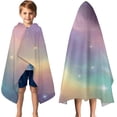 thumbnail image 3 of Colorful Tie Dye Nebula Pattern Hooded Bath Towel，50"x30" for Ages 3 To 12 Kids, Quick Dry Lightweight Soft Microfiber Hood Beach Towel Cover Up for Kids, 3 of 7