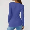 thumbnail image 4 of Womens Knit Tops Henley Neck Ribbed Long Sleeve Fall Shirts Stretch Slim Fit Blouse Tees Winter Clothes, 4 of 6