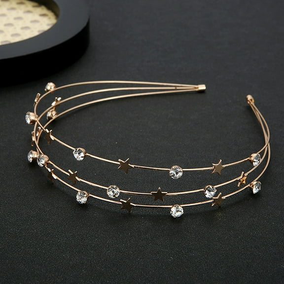 LEORX Gold Decorative Hair Hoop Ornament Party Accessory for Shows 2pcs