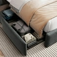 thumbnail image 4 of Amolife Full Size Upholstered Platform Bed Frame with 4 Storage Drawers & Fabric Tufted Wingback Headboard, Dark Gray, 4 of 9