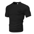 thumbnail image 5 of Mens Big and Tall Shirts Short Sleeve Pack Crew Neck Classic Tees Vintage Undershirt Cotton Tops Summer Soft Athletic Short Sleeve (Black,M), 5 of 6