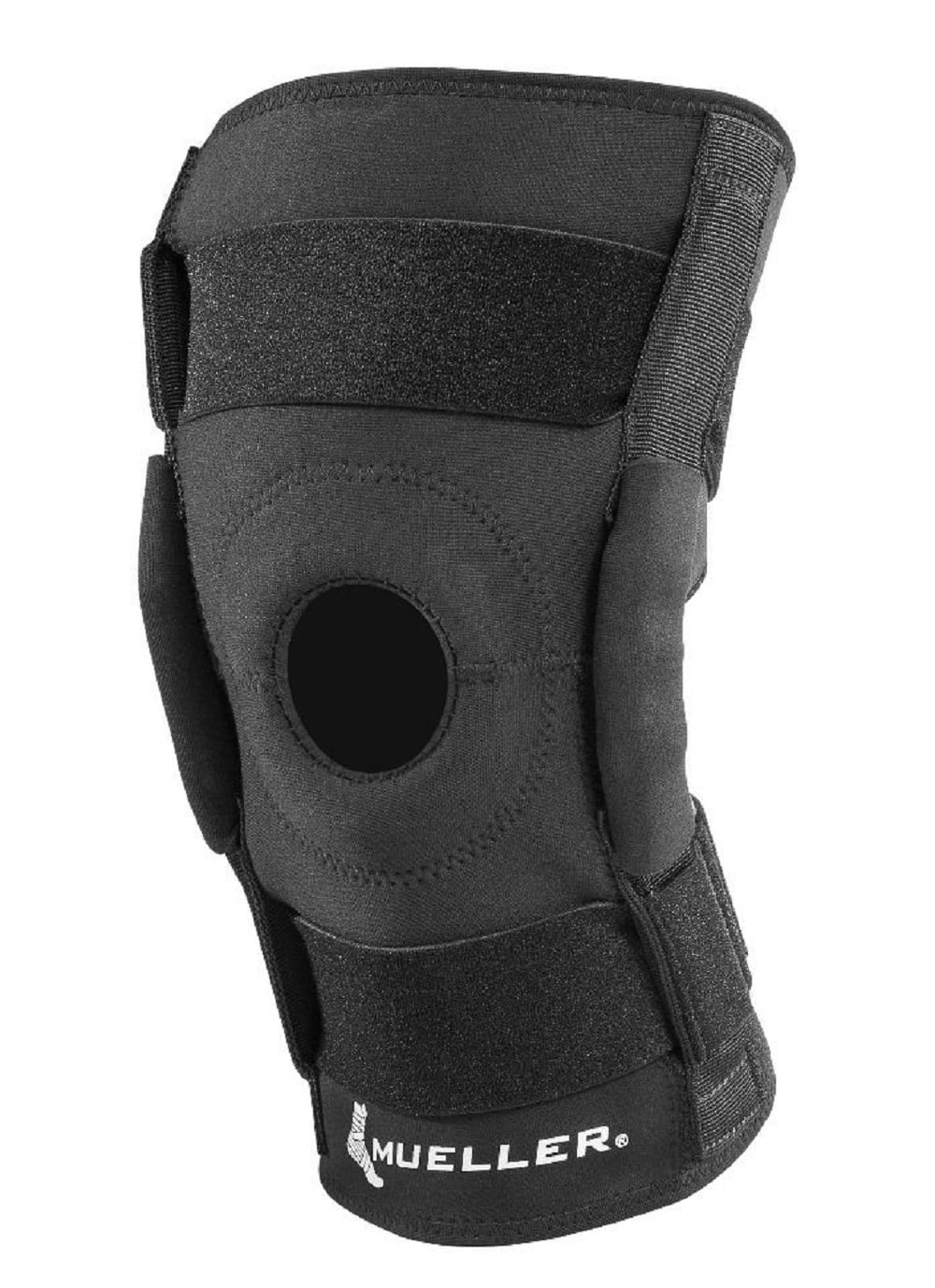Mueller Hinged Wraparound Knee Brace, Black, Medium/Large