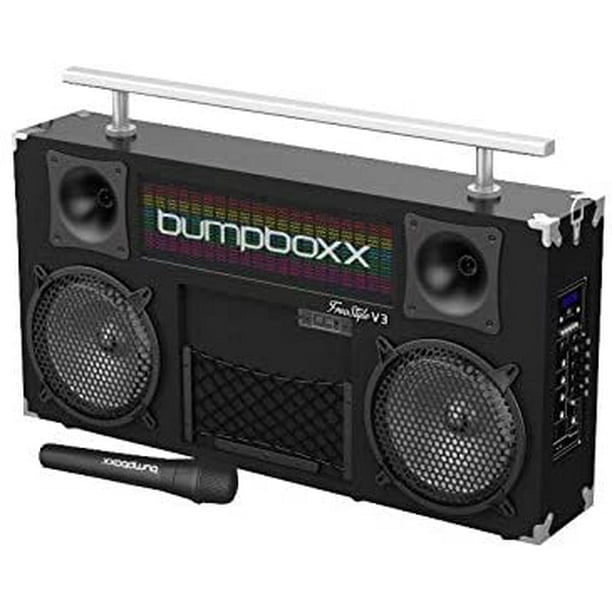 Bumpboxx Bluetooth Boombox Freestyle V3s Black Retro Boombox With Bluetooth Speaker Rechargeable Bluetooth Speaker Walmart Com