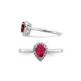thumbnail image 4 of 1/2 Carat (Ctw) Teardrop Ruby Ring in 14K White Gold with 1/10 Carat (Ctw) Diamonds for Women, 4 of 6