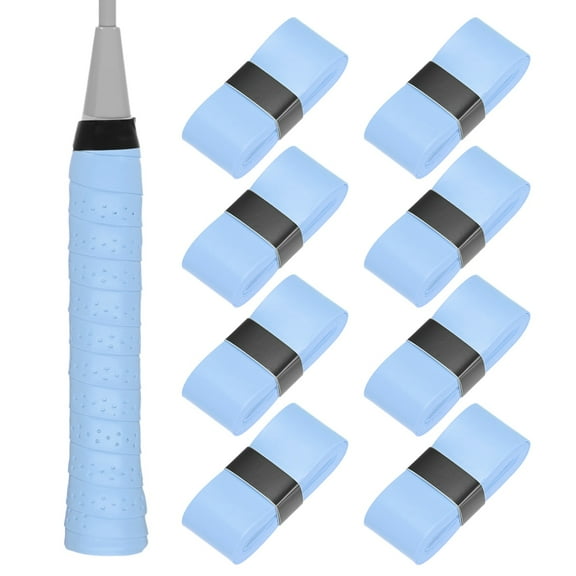 Uxcell 8-Pack Tennis Racket Grip Tape Anti-Slip Sweat Absorbent Pickleball Overgrip Grip Tapes for Pickleball/Racquetball/Badminton Sky Blue