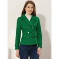 thumbnail image 3 of INSPIRE CHIC Manteau Caban à Revers Cranté Double Boutonnage pour Femme Vert P, 3 of 6