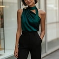 thumbnail image 4 of TaTaai Ladies' Fashion Casual Solid Color Sleeveless Sloping Collar Off Shoulder Top Women's Lightweight Soft Polyester Tank Top for Daily Party Work Vacation Spring Wear Gift, 4 of 5