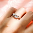 thumbnail image 6 of BERRICLE Sterling Silver 2-Stone Rings Cubic Zirconia CZ Promise Split Shank Ring for Women, Rhodium Plated Size 5, 6 of 8