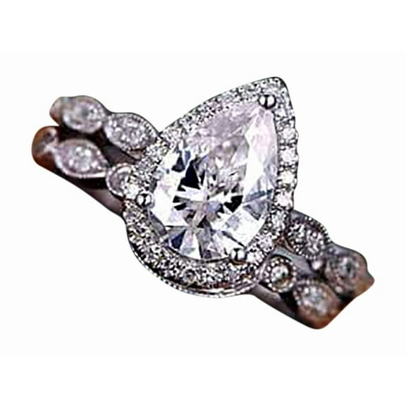 Popular 2 Carat Moissanite and Moissanite Artdeco Bridal Set with 18k Gold Plating