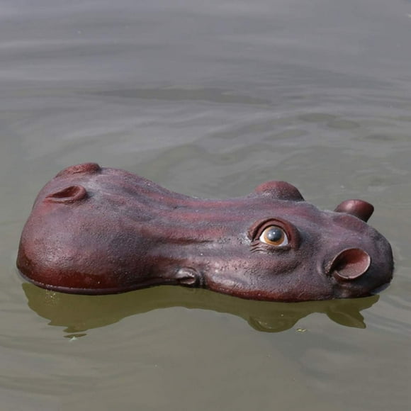 Floating Crocodile Head Turtle Garden Ornament Pool Pond Animal Sculpture Figurine,H+Hippo