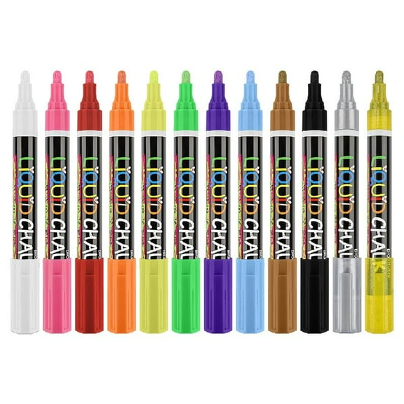 Zeiwohndc Erasable Whiteboard Markers 12 Colors Chalkboard Pens for Whiteboard