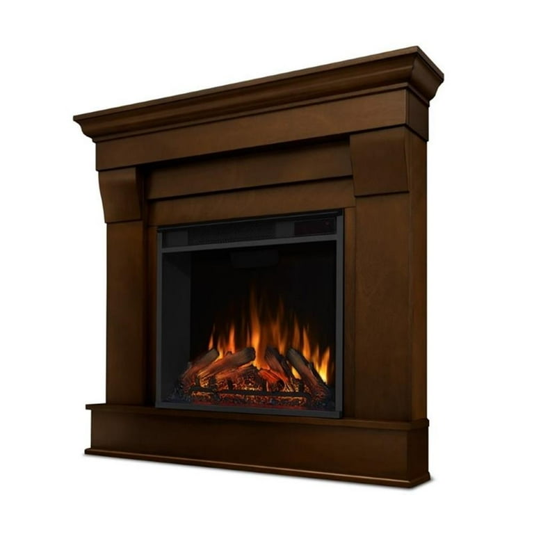 Real Flame Electric Corner Fireplace, Chocolate Wood, 4780 BTU