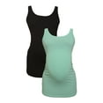 thumbnail image 6 of LVMA1000 - 2 Pack- 100% premium Cotton - Women Maternity Tank Top 2 piece Set, 6 of 11