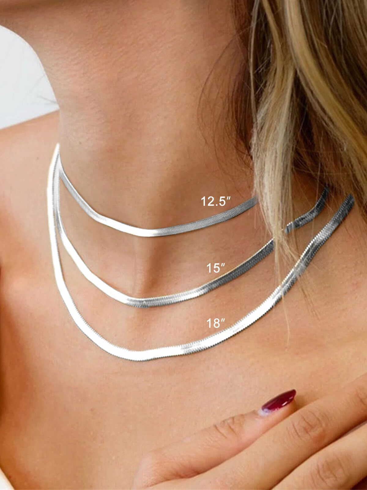 Thin Silver Silver Flat Snake Chain Necklace Thin Snake Chain, Layering  Silver Snake Necklace, Minimal Silver Necklace, Herringbone Silver  Necklace,