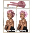 thumbnail image 2 of Satin Bonnet Silk Bonnet for Sleeping Silk Sleep Cap Double Layer Hair Bonnet with Elastic Tie Band for Curly Hair Night Cap, 2 of 14