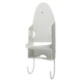 thumbnail image 2 of 1pc Stainless Steel Iron Stand Ironing Board Holder Wardrobe Hanging Rack Double Hook Wall Shelf for Home Hotel (White), 2 of 10