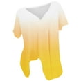 thumbnail image 4 of Itsame Short Sleeved Undershirt Tops for Womens Shirt T-Shirt Comfortable Printed Relaxed V-neck Blouses Yellow Size 5XL, 4 of 4