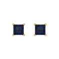 thumbnail image 3 of Clara Pucci 0.5Ct Blue Sapphire Princess Cut VVS1 Screw Back Stud 18k Solid hypoallergenic Gold Designer Earrings For September, 3 of 7