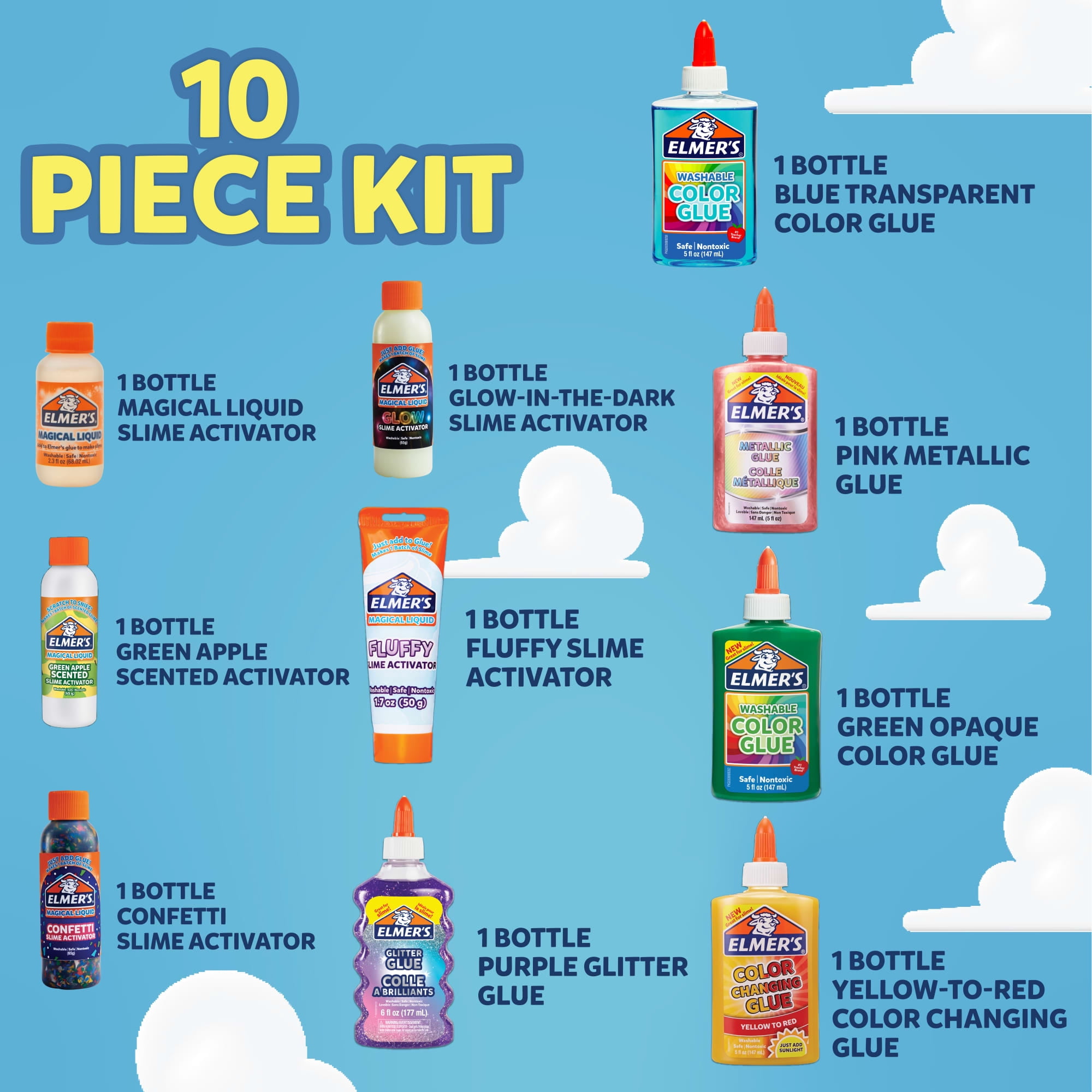 Elmer's Infinity and Beyond Slime Kit featuring Toy Story Characters, Slime Supplies, 10 Piece