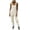 Beige, variant on Women's Fleece Warm Overalls Winter Loose Casual Jumpsuits with Pockets