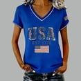 thumbnail image 2 of CONZONE Womens Usa 250Th Anniversary T-Shirts Short Sleeve Independence Day T Shirts for Women Casual V Neck Patriotic Usa Letter Graphic Lightweight Tees Soft Cozy Dailywear, 2 of 4