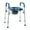 Blue, variant on BizChair Gray Shower Commode Chair with Safety Rail, Height Adjustable Frame, Padded Seat & Armrests, Commode Pail with Lid, Fits Most Toilets