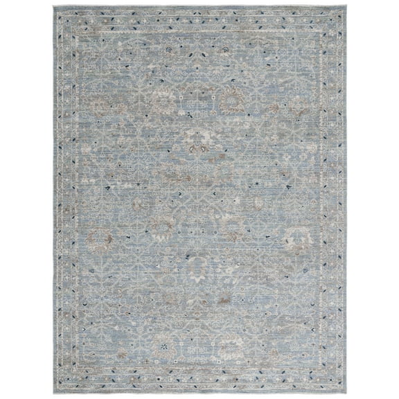 SAFAVIEH Antique Patina Rebecca Distressed Polyester Area Rug, Blue/Ivory, 8' x 9'6"