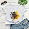 thumbnail image 5 of Fshinging Womens Tops Independence Day Sunflower Print Short Sleeve O-Neck Casual Summer Vintage T-Shirts, 5 of 5