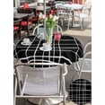 thumbnail image 5 of Outdoor Tablecloth with Umbrella Hole for Patio/Picnic/Party/Camping, Black White Striped Waterproof Table Cloth Round Cover Washable, Navy Indigo Contemporary Minimalist Art (Dia 54"), 5 of 9