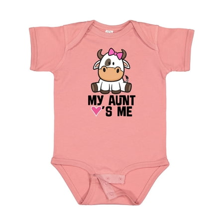 

Inktastic My Aunt Loves Me Girl Cow Gift Baby Girl Bodysuit