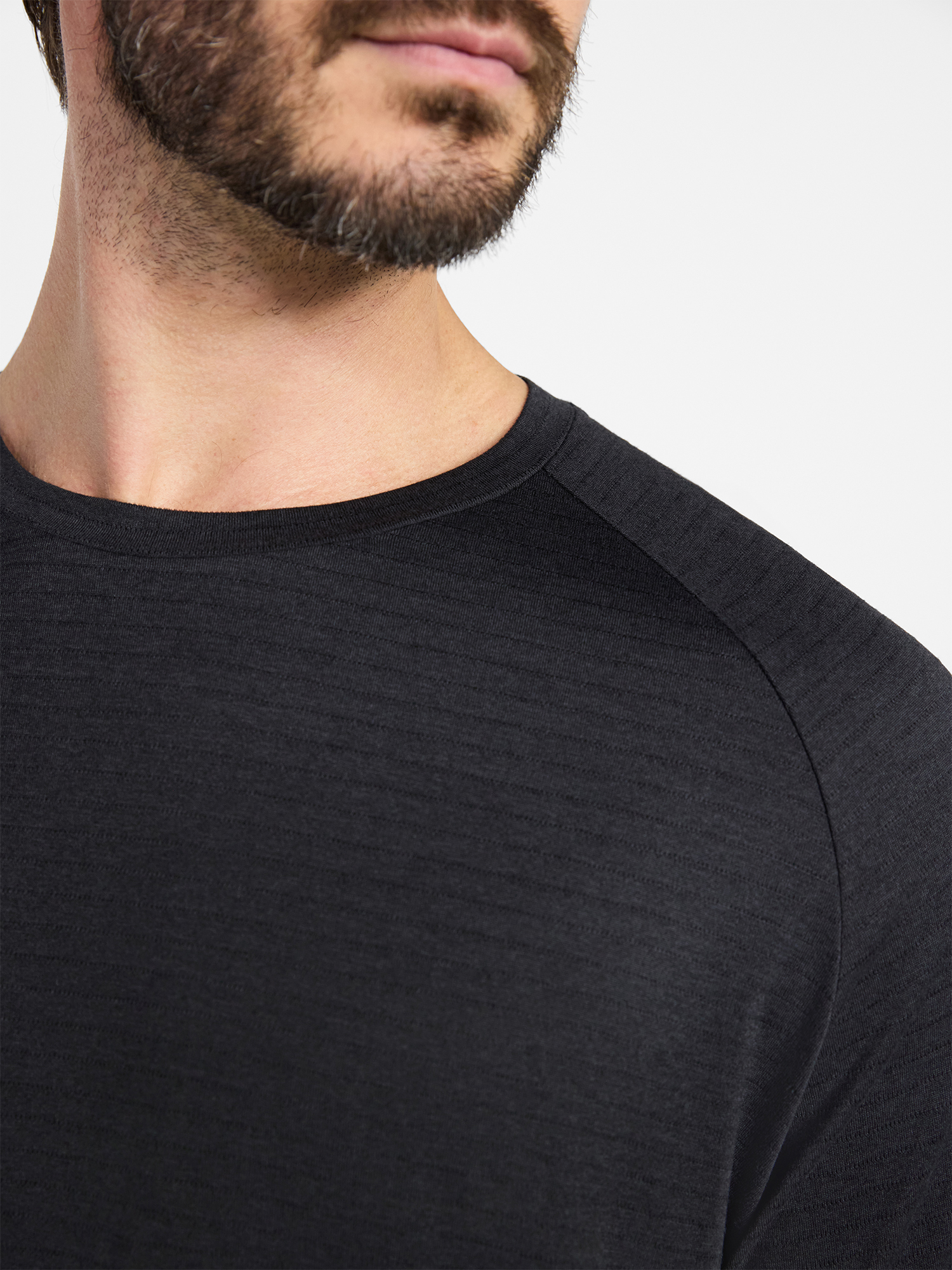 Camiseta de entrenamiento con rayas tonales para hombre, manga corta, tallas XS-4XLT 5